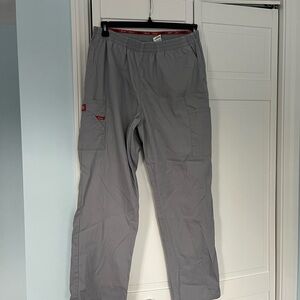 Dickies Gray Cargo Pants with Red Accents